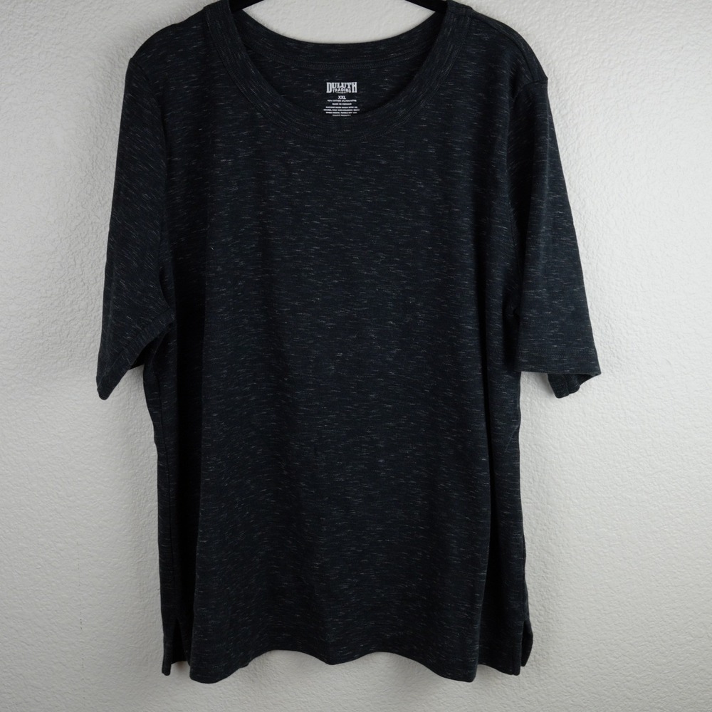 Duluth Trading Co T Shirt Women XXL Black Space Dye Slub Knit Stretch Minimalist
